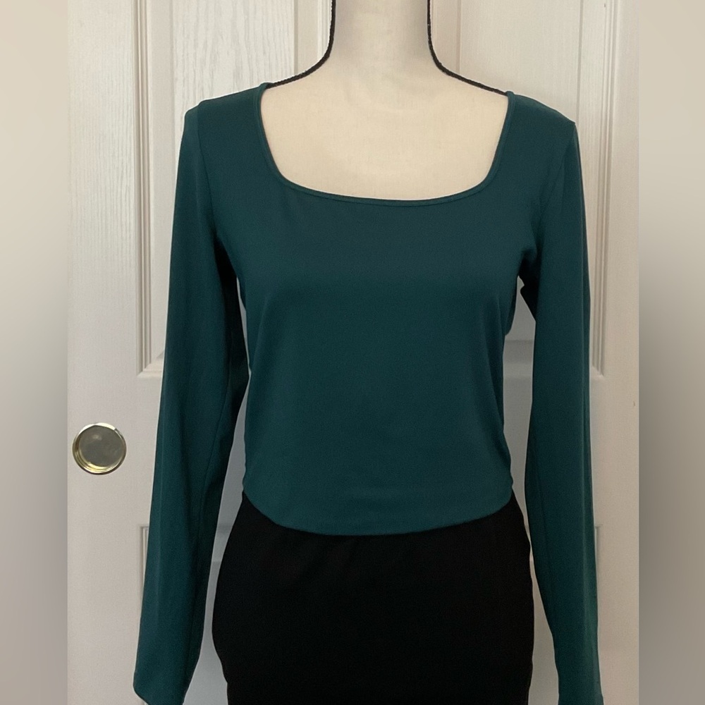 Hollister Emerald Green Square Neck Long Sleeve